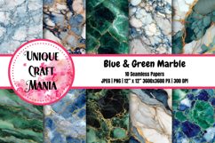 Blue &amp; Green Marble Seamless Pattern Product Image 1