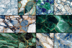 Blue &amp; Green Marble Seamless Pattern Product Image 2