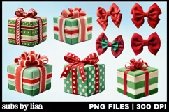 3D Felt Christmas Clipart PNG Ornaments Designs Product Image 7