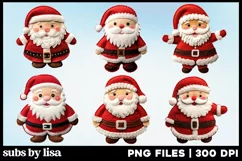 3D Felt Christmas Clipart PNG Ornaments Designs Product Image 2