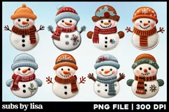 3D Felt Christmas Clipart PNG Ornaments Designs Product Image 4