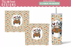 I love fall truck sublimation for 20 oz skinny tumbler PNG Product Image 1
