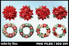 3D Felt Christmas Clipart PNG Ornaments Designs Product Image 8