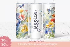 Wildflowers Tumbler Sublimation | Wild Flowers Tumbler Wrap Product Image 2