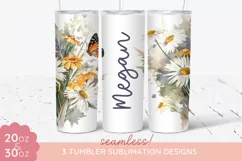 Wildflowers Tumbler Sublimation | Wild Flowers Tumbler Wrap Product Image 3