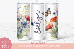 Wildflowers Tumbler Sublimation | Wild Flowers Tumbler Wrap Product Image 4