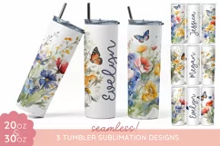 Wildflowers Tumbler Sublimation | Wild Flowers Tumbler Wrap Product Image 1