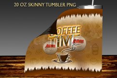 Coffee Time 20oz Skinny Tumbler Wrap Png Coffee time Product Image 3