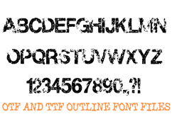 Distressed Asphalt Lettering Font Grunge ABC OTF Type Product Image 2