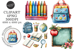 Distressed Back to School Clipart Png Product Image 1