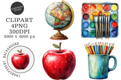 Distressed Back to School Clipart Png Product Image 1