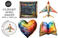 Distressed Back to School Clipart Png Product Image 1