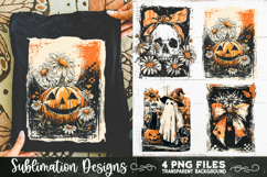 Vintage Halloween Distressed 4 PNG Retro Sublimation Product Image 2
