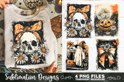 Vintage Halloween Distressed 4 PNG Retro Sublimation Product Image 3