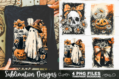 Vintage Halloween Distressed 4 PNG Retro Sublimation Product Image 4