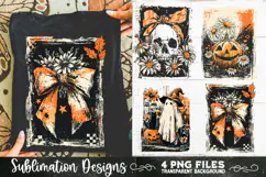 Vintage Halloween Distressed 4 PNG Retro Sublimation Product Image 5