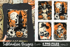 Vintage Halloween Distressed 4 PNG Retro Sublimation Product Image 3