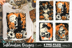 Vintage Halloween Distressed 4 PNG Retro Sublimation Product Image 5