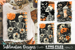 Vintage Halloween Distressed 4 PNG Retro Sublimation Product Image 4