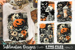 Vintage Halloween Distressed 4 PNG Retro Sublimation Product Image 5