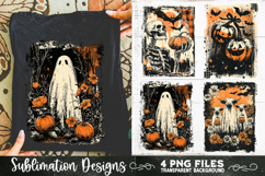 Vintage Halloween Distressed 4 PNG Retro Sublimation Product Image 3