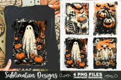 Vintage Halloween Distressed 4 PNG Retro Sublimation Product Image 3