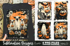 Vintage Halloween Distressed 4 PNG Retro Sublimation Product Image 4