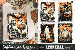 Vintage Halloween Distressed 4 PNG Retro Sublimation Product Image 6