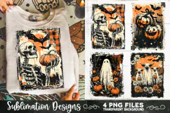 Vintage Halloween Distressed 4 PNG Retro Sublimation Product Image 6