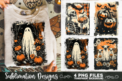 Vintage Halloween Distressed 4 PNG Retro Sublimation Product Image 7