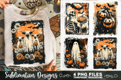 Vintage Halloween Distressed 4 PNG Retro Sublimation Product Image 5