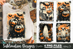 Vintage Halloween Distressed 4 PNG Retro Sublimation Product Image 8