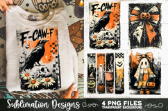 Vintage Halloween Distressed 4 PNG Retro Sublimation Product Image 9