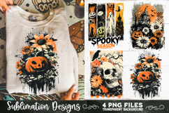 Vintage Halloween Distressed 4 PNG Retro Sublimation Product Image 4