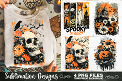 Vintage Halloween Distressed 4 PNG Retro Sublimation Product Image 6