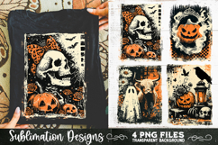 Vintage Halloween Distressed 4 PNG Retro Sublimation Product Image 1