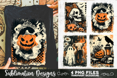 Vintage Halloween Distressed 4 PNG Retro Sublimation Product Image 2