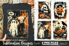 Vintage Halloween Distressed 4 PNG Retro Sublimation Product Image 3