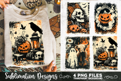 Vintage Halloween Distressed 4 PNG Retro Sublimation Product Image 5