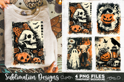 Vintage Halloween Distressed 4 PNG Retro Sublimation Product Image 8
