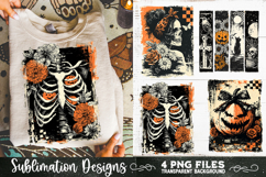 Vintage Halloween Distressed 4 PNG Retro Sublimation Product Image 1