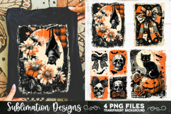 Vintage Halloween Distressed 4 PNG Retro Sublimation Product Image 2