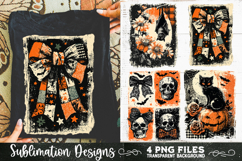 Vintage Halloween Distressed 4 PNG Retro Sublimation Product Image 3