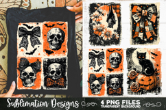Vintage Halloween Distressed 4 PNG Retro Sublimation Product Image 1