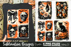 Vintage Halloween Distressed 4 PNG Retro Sublimation Product Image 1