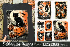 Vintage Halloween Distressed 4 PNG Retro Sublimation Product Image 4