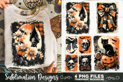 Vintage Halloween Distressed 4 PNG Retro Sublimation Product Image 5