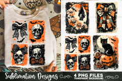 Vintage Halloween Distressed 4 PNG Retro Sublimation Product Image 8
