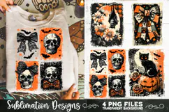Vintage Halloween Distressed 4 PNG Retro Sublimation Product Image 8