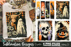 Vintage Halloween Distressed 4 PNG Retro Sublimation Product Image 4